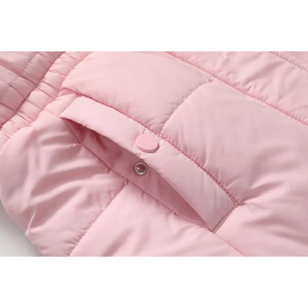 Girls Winter Jacket Long Puffer Coat with Removable Hood，Kid's Warm Insulated Pa